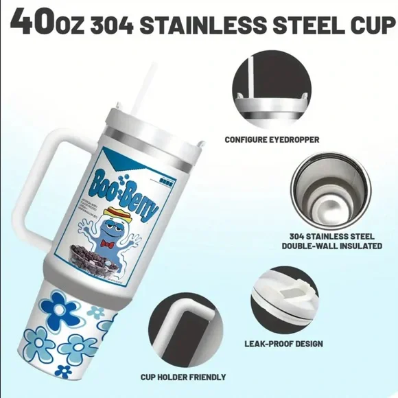 Boo Berry 40oz stainless cup - Picture 3 of 5